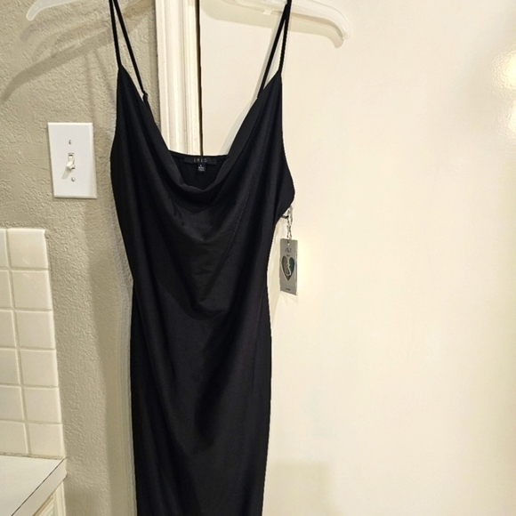 NWT IRIS Dress w Cowl Neck, adjustable straps. Black. LARGE - Picture 6 of 14